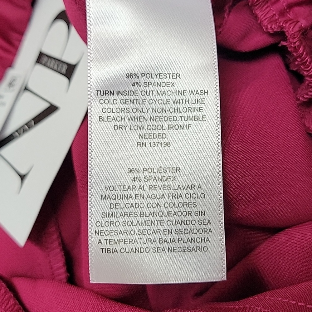 Nina Parker Fuchsia Drawstring Jogger Pants Wide Leg with Elastic Cuffs 2X - Picture 5 of 8